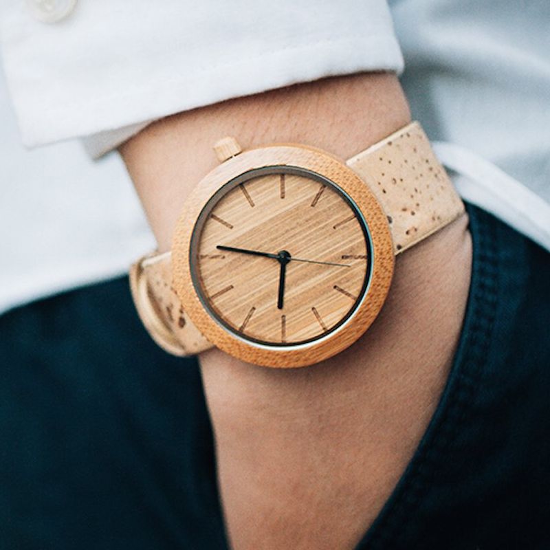 Panda Sustainable Bamboo Watch Eco-Friendly Cork Strap